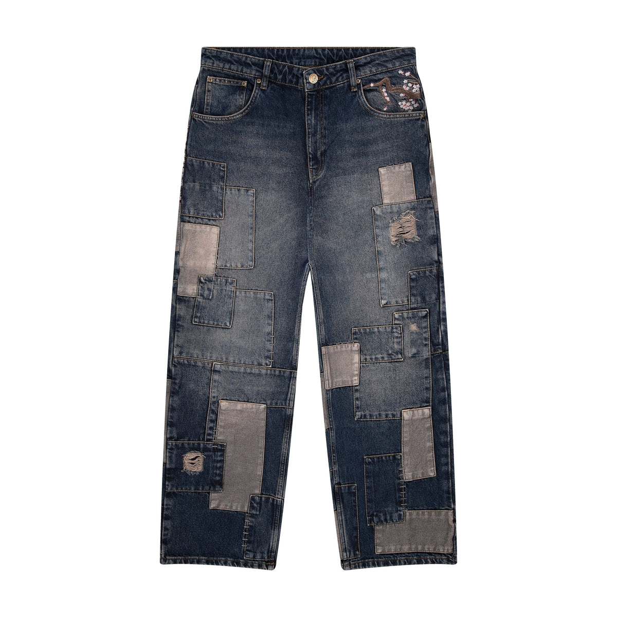 "blossom v2" patchwork Denim dark indigo